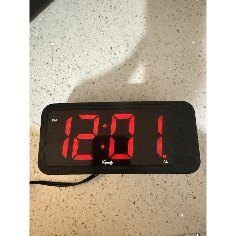 Vintage Equity Alarm‎ Clock LED Digital BIG NUMBERS-TESTED WORKS Model 30402